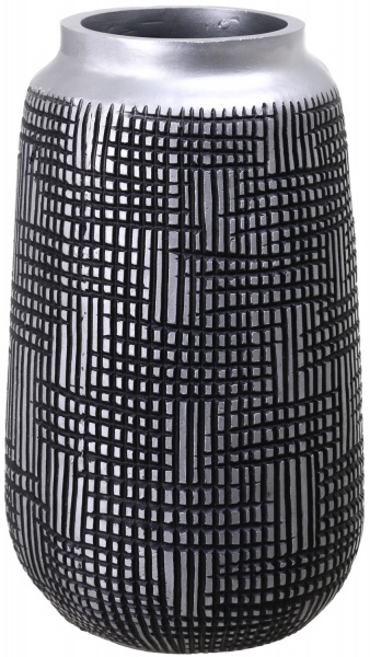 Ваза полирезиновая серая с черным Grey 18,5х18,5х31 см