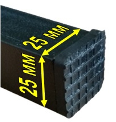 Заглушка квадратна Металургмашремонт гумова пряма рифлена 4 шт. 25х25 мм внутрішня