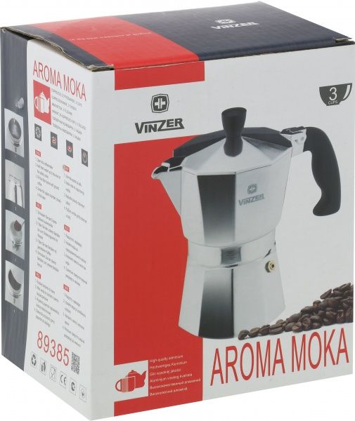 Кофеварка гейзерная на 3 чашки 89385 Vinzer