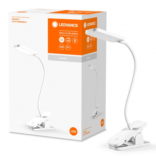 Настольная лампа Ledvance Panan Clip Square 5,2 Вт белый 