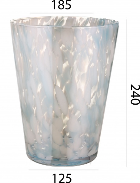 Ваза стеклянная Wrzesniak Glassworks Confetti опал 24 см прозрачный голубой 