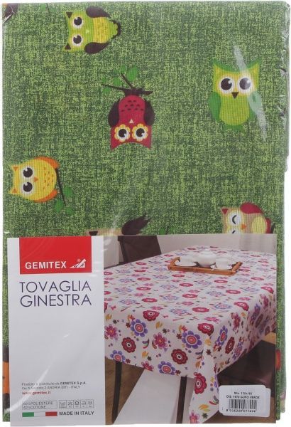 Скатерть Ginestra совы 120x160 см зеленый Gemitex 