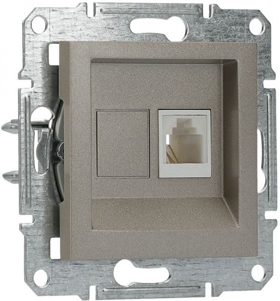 Розетка телефонна Schneider Electric Asfora 4 pin бронзовий