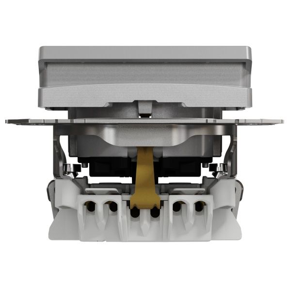 Розетка силовая с заземлением Schneider Electric Sedna Design со шторками с крышкой алюминий SDD113024