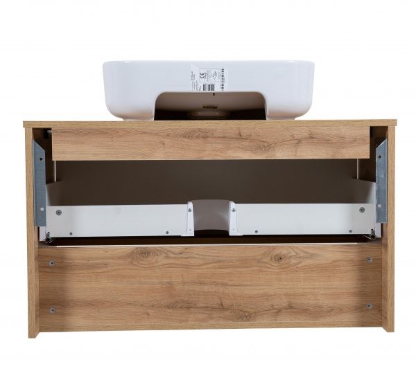 Тумба подвесная ScandiSPA Edda севилья со столешницей 100 см с умывальником Aqua 60 см