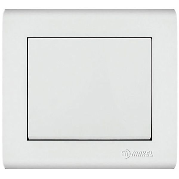 Вимикач прохідний одноклавішний Makel Manolya без підсвітки 10 А 250В білий 41001005