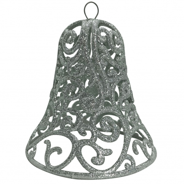 Елочная игрушка MISLT Дзвіночок ажурний d 10 см 10 см серебряный