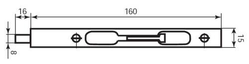 Шпингалет STV LX 160 NP 150/16 никель 4983 STV 