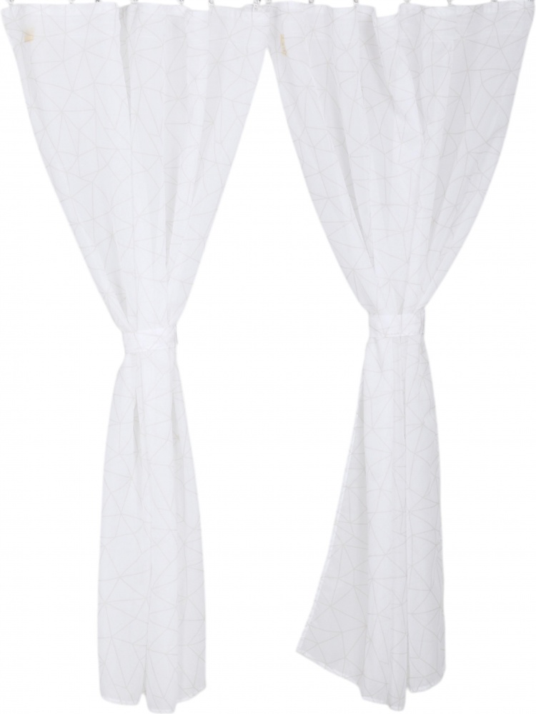 Тюль кухонна Amelie 2 шт. з прихватами білий 140х160 см La Nuit