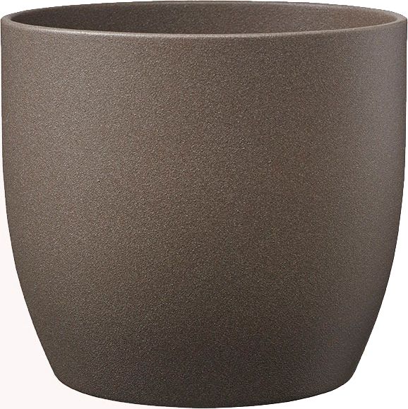 Кашпо керамическое Soendgen Basel Stone круглый серо-коричневый (0069-0024-1845) 