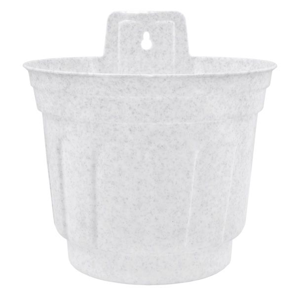 Горщик пластиковий Алеана Рина настінний круглий 1,6л (112059) біло-сірий 