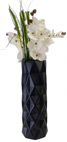 Ваза керамическая Nana ceramics Поли 41 см муар черный 