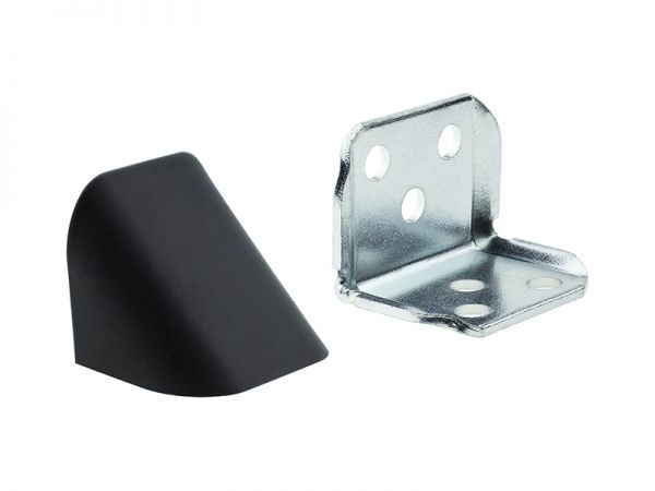 Куточок DC металевий подвійний з пласт.заглушкою чорний