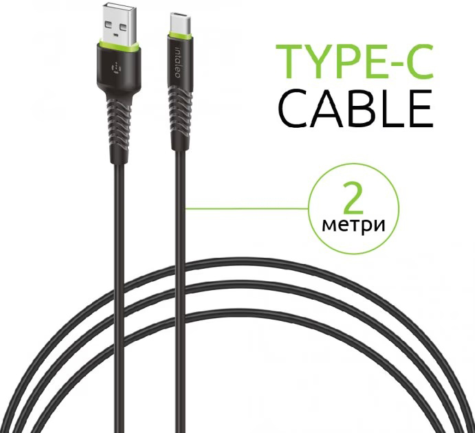 Кабель Intaleo CBFLEXT2 Type-C 2 м чорний (1283126521423)