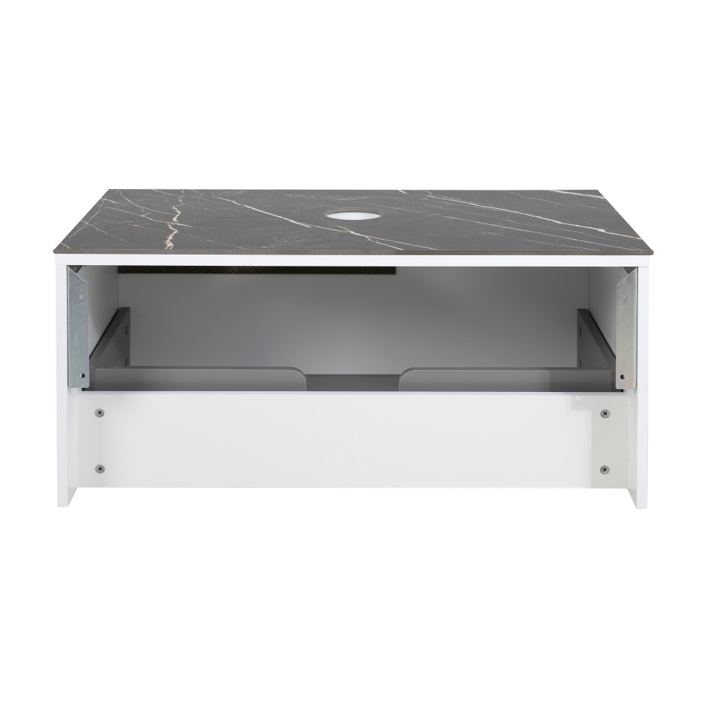 Тумба під умивальник Aqua Rodos OSTIN білий мат зі стільницею керамограніт Namibia Black 90 см