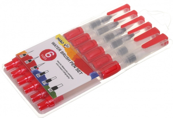 Набор кистей акварельные с резервуаром 6 шт 