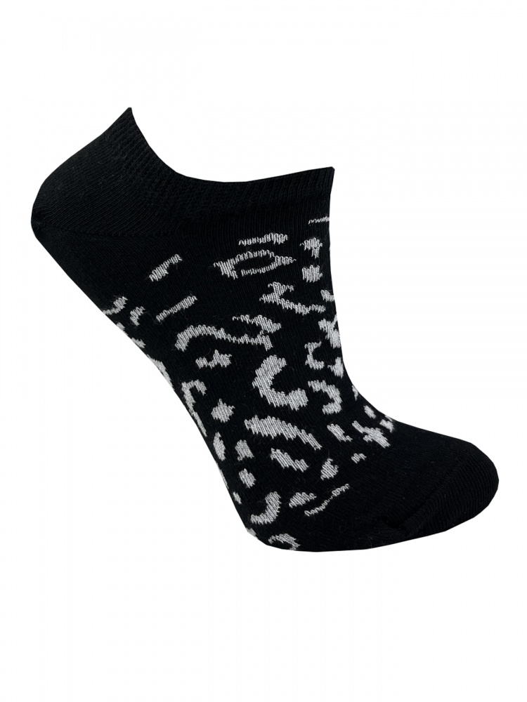 Шкарпетки жіночі Premier Socks Ультракороткі леопардовий принт р.23-25 чорний