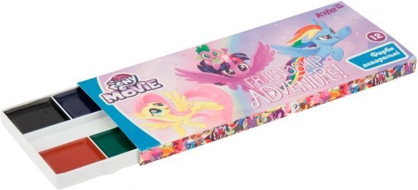 Фарба акварель, 12 кольорів, без пензлика, картонна упаковка, My Little Pony Movie, LP17-041 My Little Pony