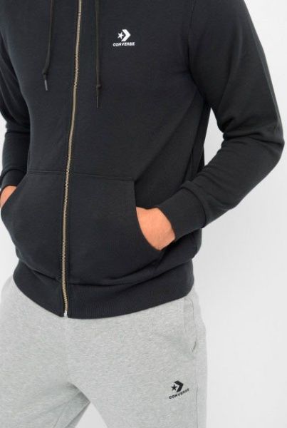 Джемпер Converse EMBROIDERED SC FULL ZIP HOODIE FT BLACK 10020341-001 р. XL чорний