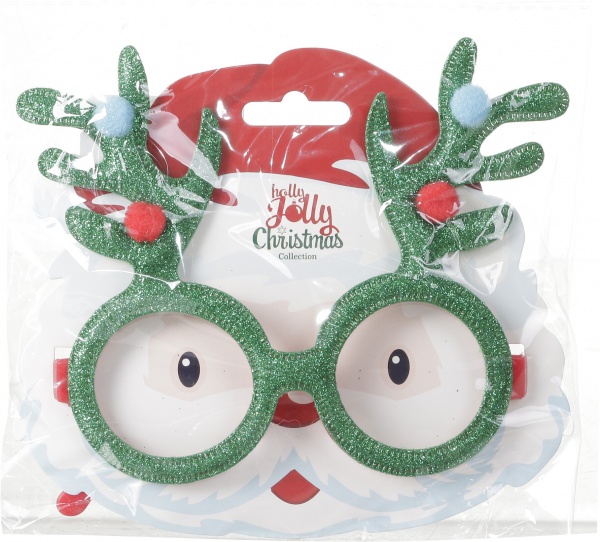 Очки с рогами оленя 12х1х14 см в ассортименте