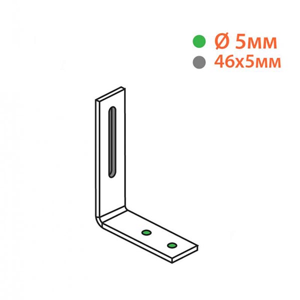 Кутник регульований Kolchuga асиметричний 80x60x20 мм 3 мм