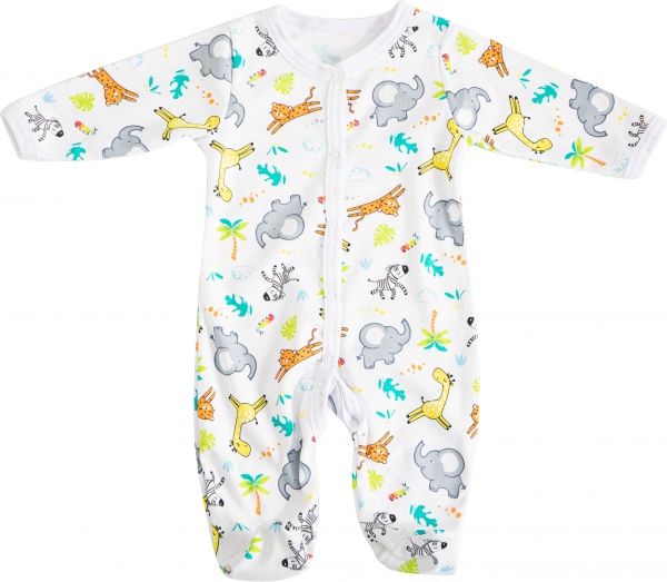 Комбинезон ясельный унисекс GABBI KB-23-1 р.62 белый с рисунком 13638 