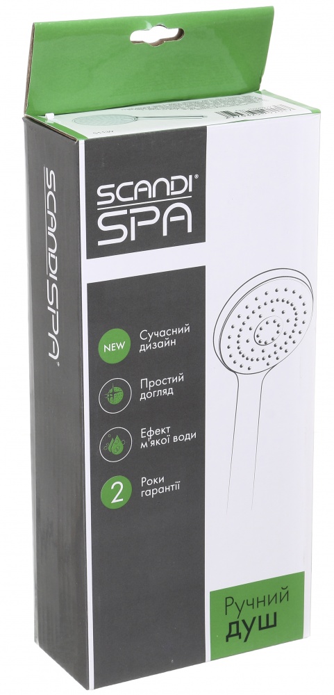 Ручной душ ScandiSPA 3 режима, переключатель-кнопка, круглая форма хром