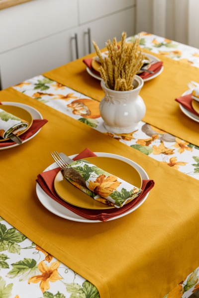 Скатерть Happy Fall 132x180 см белый с принтом Прованс 