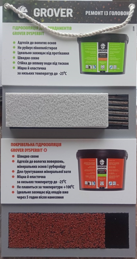 Мастика бітумно-каучукова Grover Dysperbit Plus 5 кг