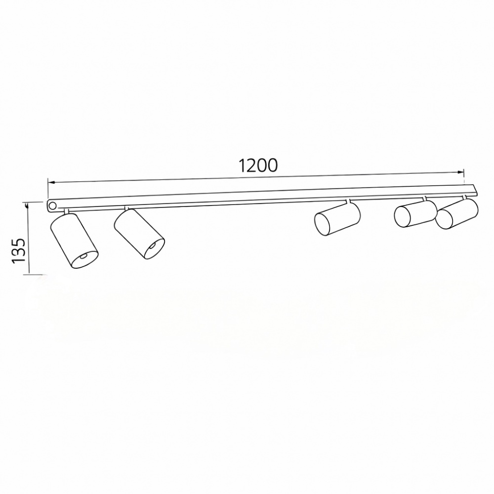 Светильник накладной поворотный LIGHT SET PLESO 5x10 Вт GU10 черный