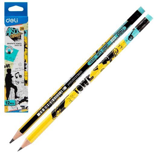 Олівець графітний EU53200 мiкс 2B Arti Graff Deli