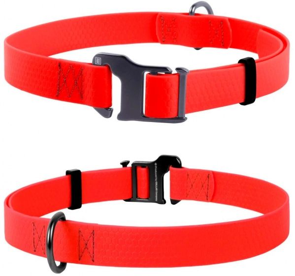 Ошейник WAUDOG Waterproof водостойкий пряжка–крючок 2х25-50 см красный