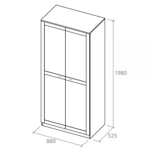 Шкаф для одежды Aqua Rodos 2д Malaga белый / дуб сонома 