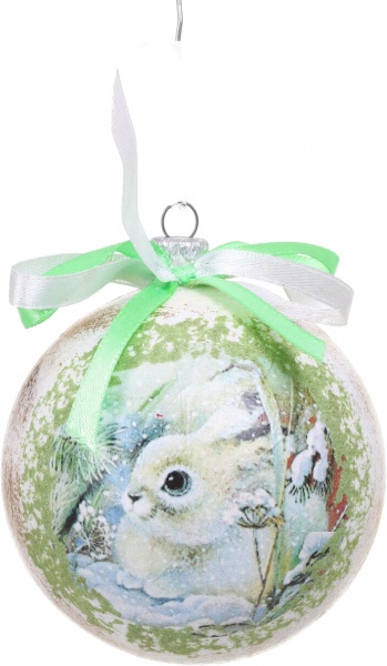 Шар новогодний Декупаж d 80 мм в ассортименте