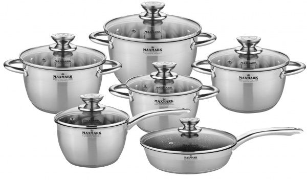 Набор кастрюль Maxmark 12 предметов MK-VS8512A