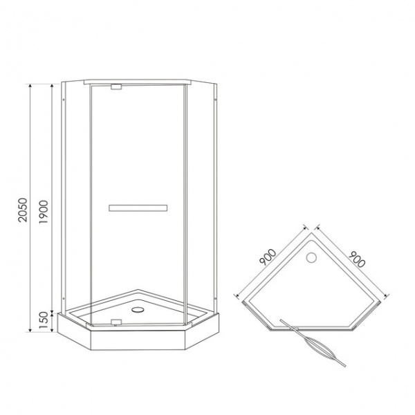 Душевая кабина Imprese Valtice 90x90x205 см i53388