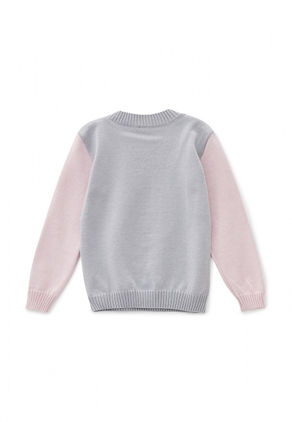 Джемпер детский для девочки ART KNIT Йорк р.110-116 серый с розовым 