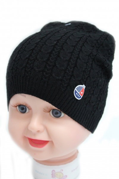 Шапочка дитяча для хлопчиків Kraft+ р.46-48 чорний 1413 