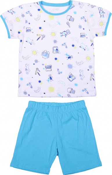 Пижама детская для мальчиков Фламинго 222-130 р.116 белый 