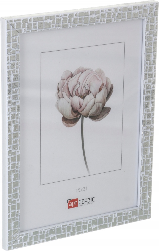 Рамка для фото Арт-Сервіс ЕА-01906 1 фото 15x21 см білий із сріблястим