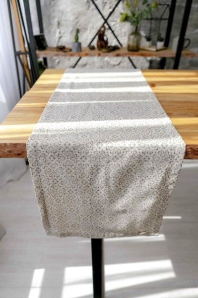 Дорожка на стол Bella Серый витраж 40x140 см Прованс 