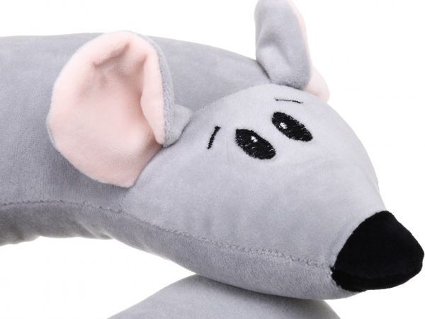 Подушка декоративна під шию Мишка 30 см сірий 