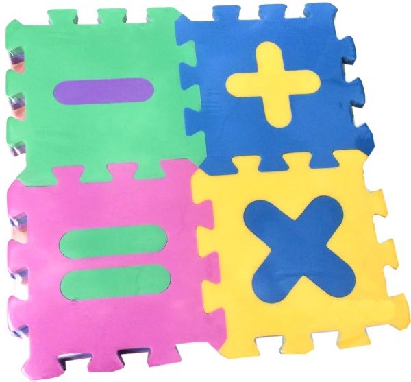 Коврик-пазл Термоізол Веселая математика 13х13 см 16 шт.