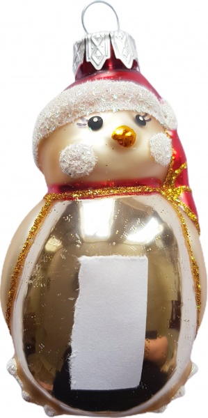 Елочная игрушка Пингвин сред. Шампань 8,6 см 1158M