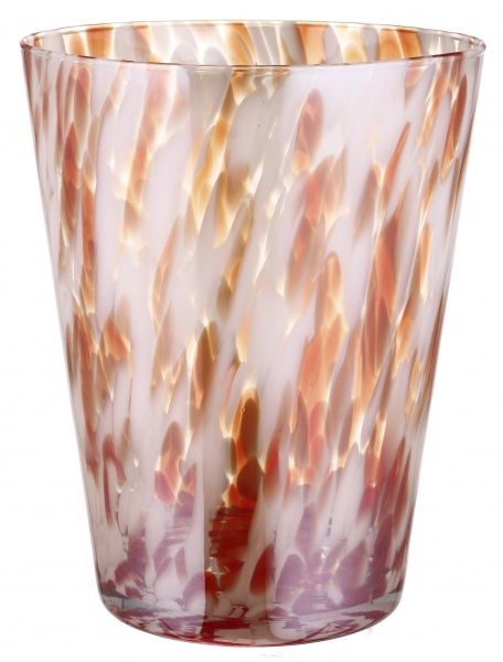 Ваза скляна Wrzesniak Glassworks Confetti опал 35 см червоний топаз 