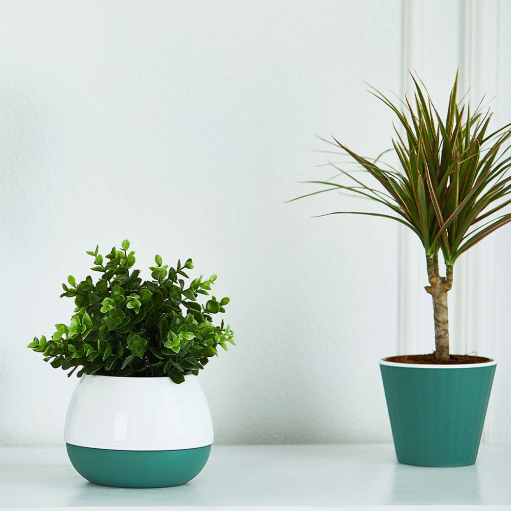 Вазон Ібіс 13,0х11,2 см круглий зелений/білий 0,86 л Алеана