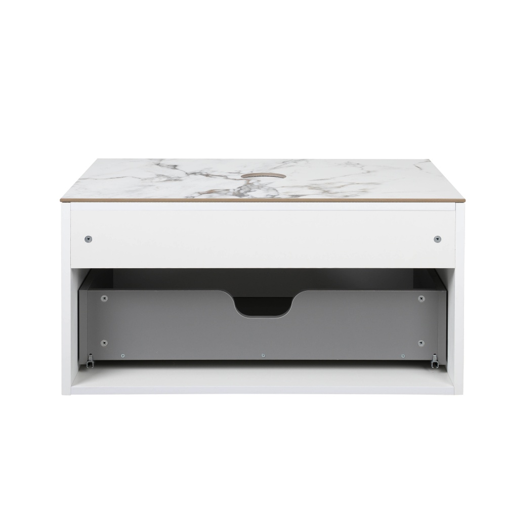 Тумба подвесная Aqua Rodos KIOTO (белый мат) со столешницей керамогранит Loreal Blue 80 см