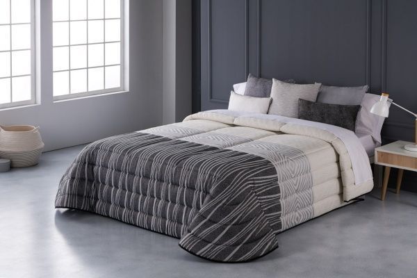 Покривало Urano 235x270 см Textilia сірий із білим 