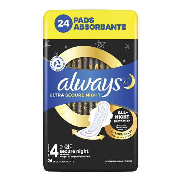 Прокладки гигиенические Always Ultra Secure Night размер 4 24 шт.