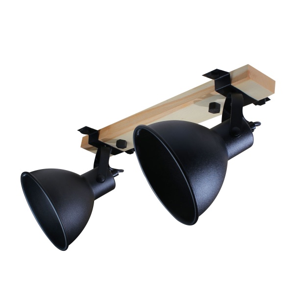 Спот Светкомплект Wooden AP 4919 2x40 Вт E27 чорний 